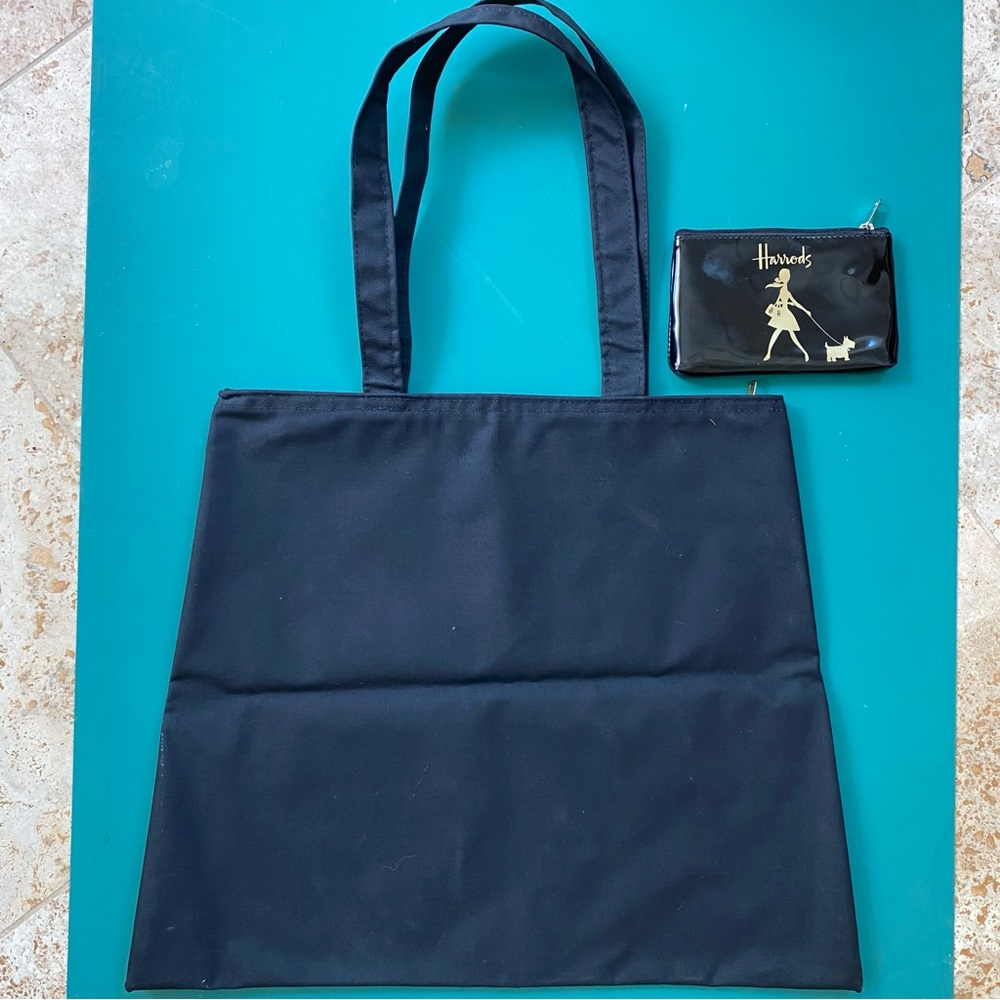 Harrods Knightsbridge Tote Bag and Coin Purse / Makeup Pouch - Picture 2 of 12
